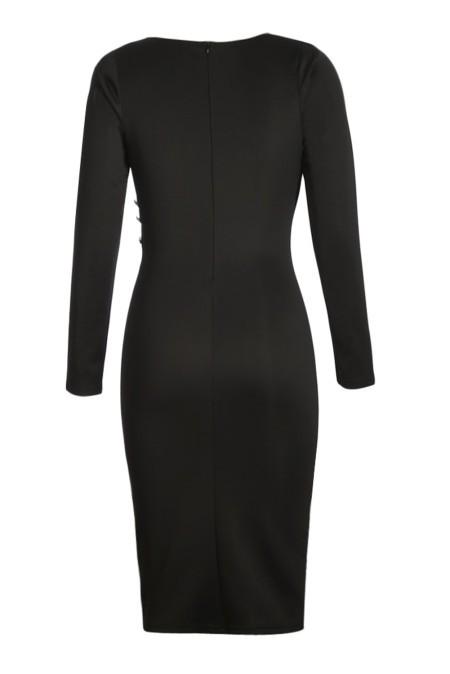 Κομψό μίντι φόρεμα με κουμπιά Karsyn, μαύρο