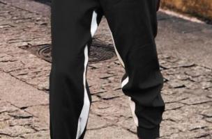 Μοντέρνο casual παντελόνι Frieda με λάστιχο, μαύρο