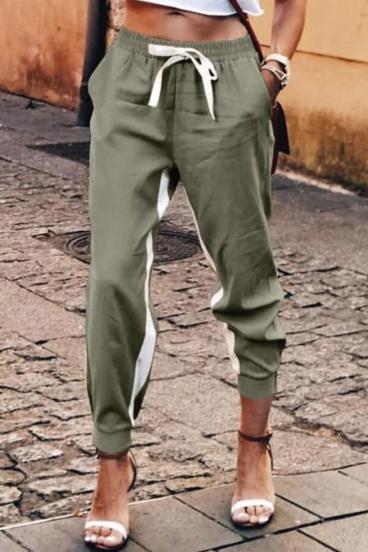 Μοντέρνο casual παντελόνι Frieda με λάστιχο, πράσινο