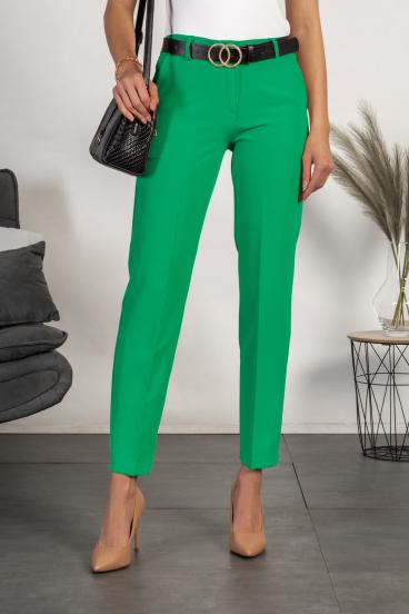 Κομψό μακρύ παντελόνι Tordina με ίσιο κόψιμο , πράσινο
