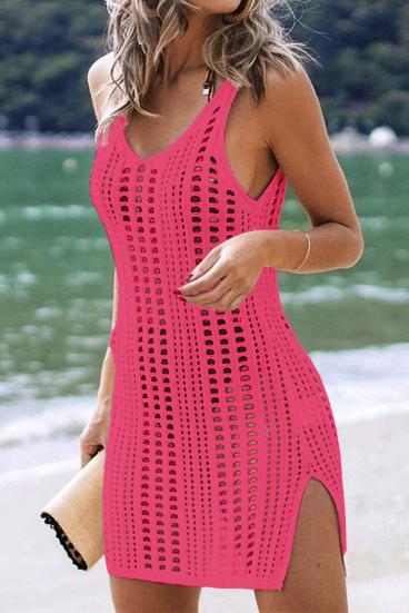 Φόρεμα παραλίας με κροσέ Babetta, φούξια