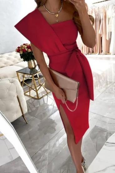 Κομψό μίντι φόρεμα Triona, κόκκινο