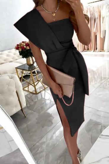 Κομψό μίντι φόρεμα Triona, μαύρο