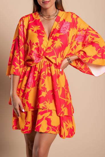Κομψό  Amasena μίνι φόρεμα με στάμπα, πορτοκαλί