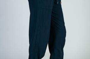 Φαρδύ λινό παντελόνι με τσέπες Amory, σκούρο μπλε