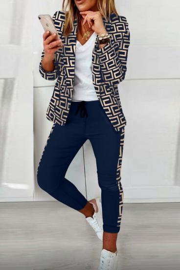 Nunzia παντελόνι-σακάκι με σχέδιο, σκούρο μπλε