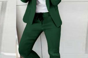 Κομψό κουστούμι Estrena σετ σακάκι-παντελόνι, πράσινο