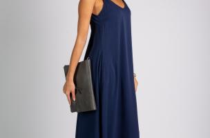 Καλοκαιρινό μάξι φόρεμα Yasmine, σκούρο μπλε