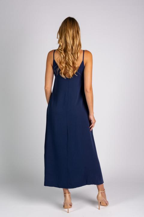 Καλοκαιρινό μάξι φόρεμα Yasmine, σκούρο μπλε
