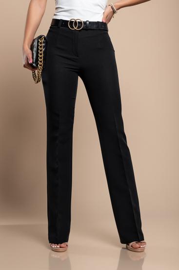 Κομψό μακρύ παντελόνι με ίσιο μπατζάκι Κωδ.4704PANTS, μαύρο