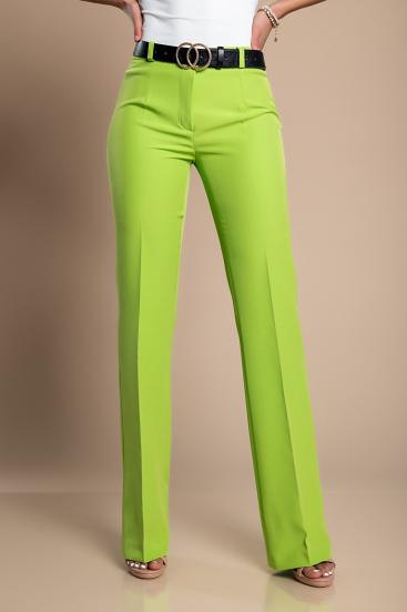 Κομψό μακρύ παντελόνι με ίσιο μπατζάκι Κωδ.4704PANTS, πράσινο