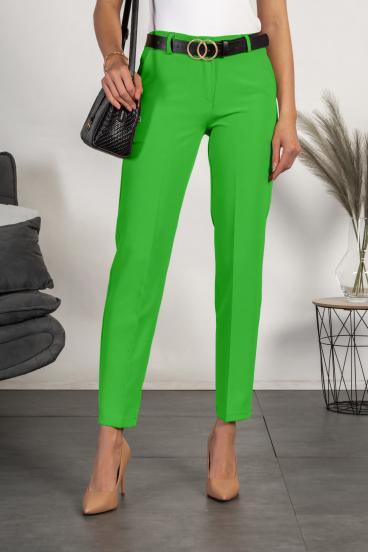 Κομψό μακρύ παντελόνι Tordina με ίσιο κόψιμο, ανοιχτό πράσινο