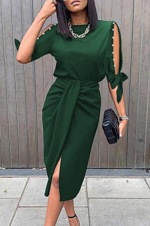 Κομψό μίντι φόρεμα Peppina με χάντρες, πράσινο