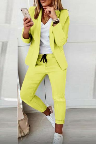Κομψό κουστούμι Estrena σετ σακάκι-παντελόνι, κίτρινο