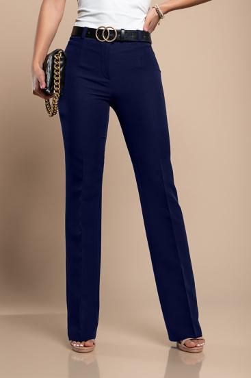 Κομψό μακρύ παντελόνι με ίσιο παντελόνι Κωδ.4704PANTS, σκούρο μπλε