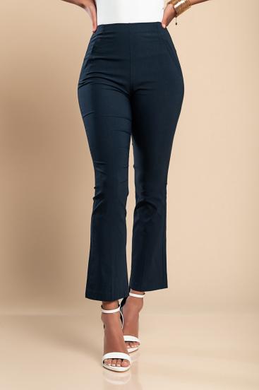 Κομψό μακρύ παντελόνι με παντελόνι καμπάνα Κωδ.31643, σκούρο μπλε