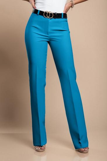 Κομψό μακρύ παντελόνι με ίσιο κόψιμο 4704PANTS, γαλάζιο