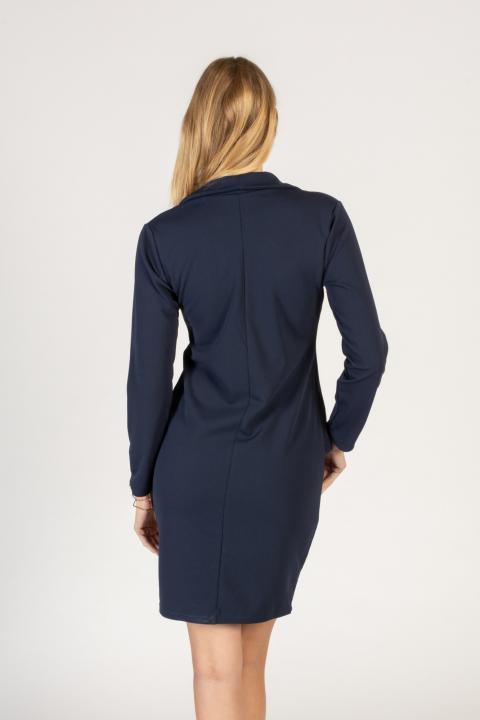 Κομψό φόρεμα με V ντεκολτέ και wrap σχέδιο Encarna, σκούρο μπλε