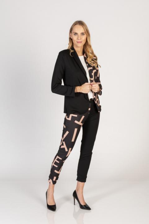 Κομψό κουστούμι Estrena σετ σακάκι-παντελόνι, μαύρο