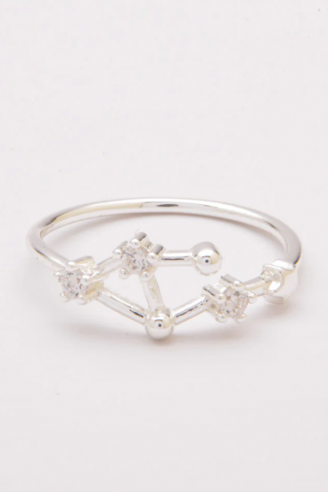 Ασημένιο δαχτυλίδι με διακοσμητικά διαμάντια, ART502, TEHNICA, χρώμα ασημί