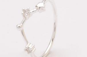 Ασημένιο δαχτυλίδι με διακοσμητικά διαμάντια, ART503 - AQUARIUS, ασημί χρώμα