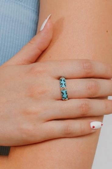 Δαχτυλίδι με στάμπα, ART2221, μπλε