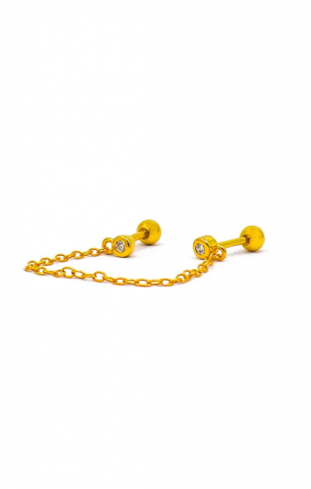Κομψό μίνι σκουλαρίκι με αλυσίδα, ART860, χρυσό χρώμα