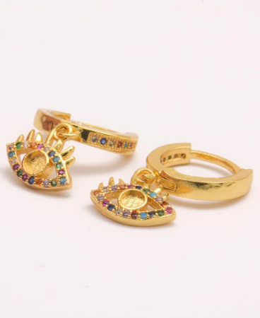 Κομψά σκουλαρίκια, ART455, χρυσό χρώμα