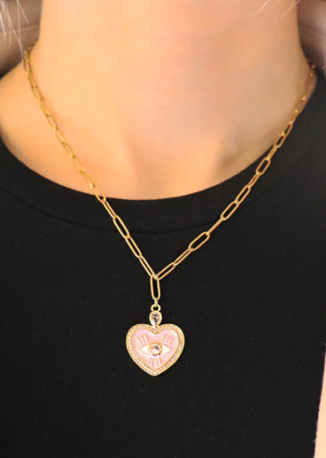 Αλυσίδα με μενταγιόν σε σχήμα καρδιάς ART563, χρυσό χρώμα