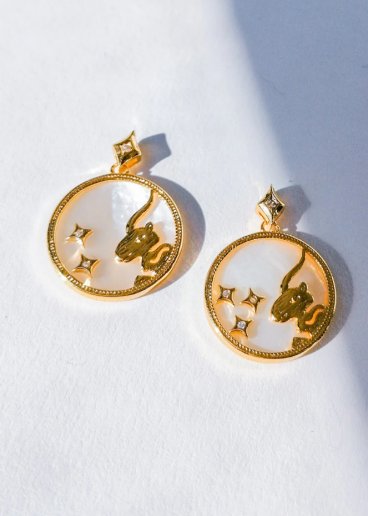 Στρογγυλά σκουλαρίκια, ΑΙΓΟΚΕΡΩΣ, ART887, χρυσό χρώμα
