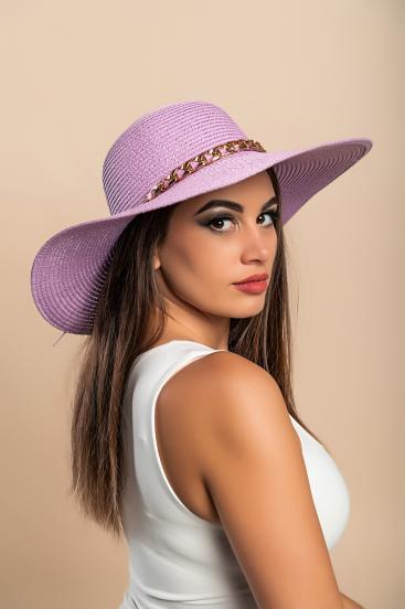 Καπέλο μόδας με διακοσμητική αλυσίδα ART2060, λιλά