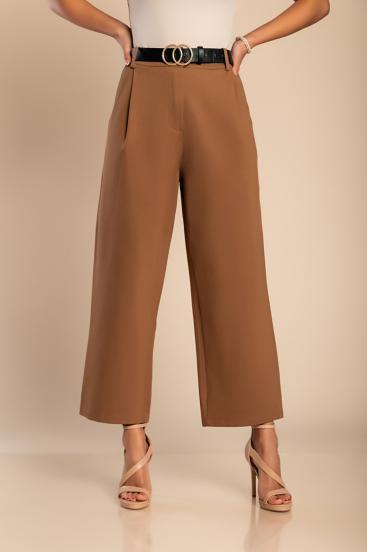 Κομψό παντελόνι με ίσιο μπατζάκι, καμηλό χρώμα