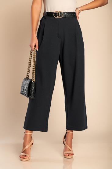 Κομψό παντελόνι με ίσιο παντελόνι 2028, μαύρο