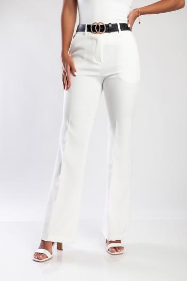 Κομψό μακρύ παντελόνι 2019, λευκό