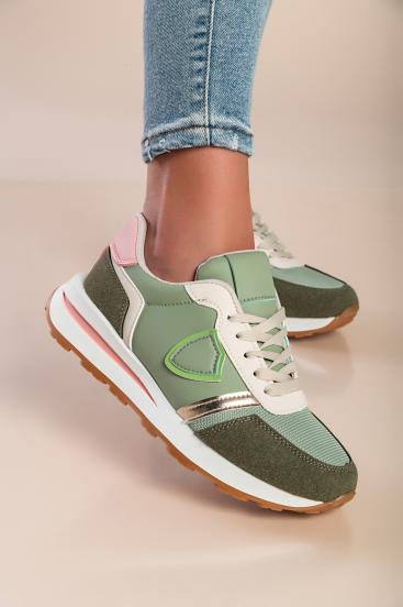 Μοντέρνα αθλητικά παπούτσια με διακοσμητική λεπτομέρεια SD9486, πράσινο