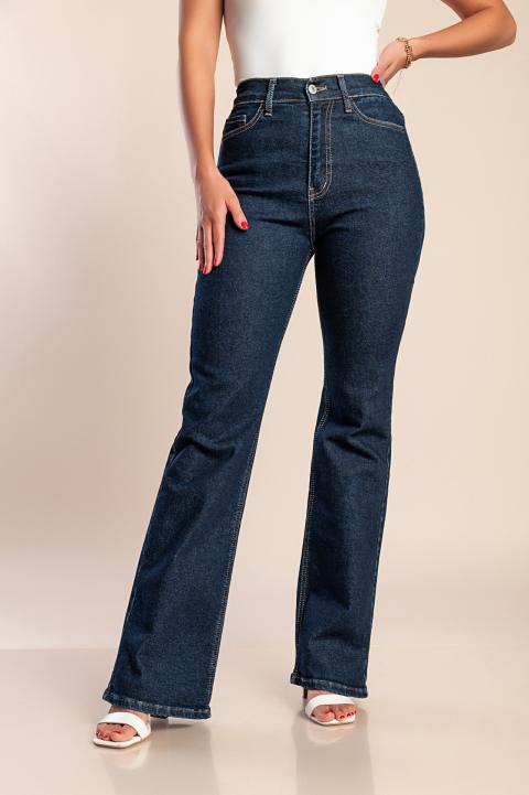 "Luxe jeans" Σούπερ ελαστικό ψηλόμεσο flare τζιν σε όλο το μήκος