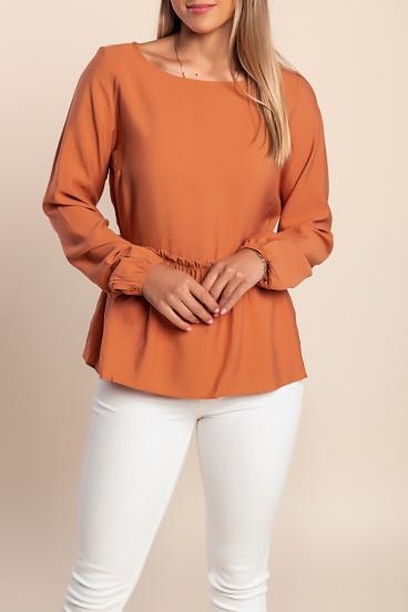 Plus size μακρυμάνικη μπλούζα, τούβλο