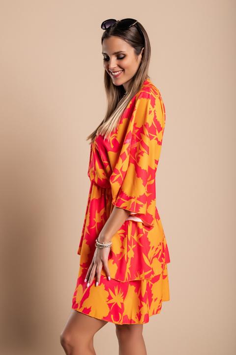 Κομψό  Amasena μίνι φόρεμα με στάμπα, πορτοκαλί
