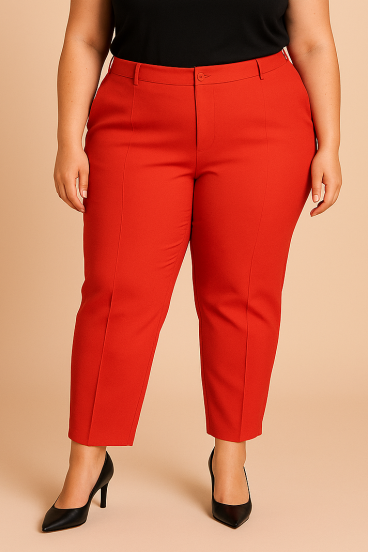 Παντελόνια plus size κομψά, κοραλί