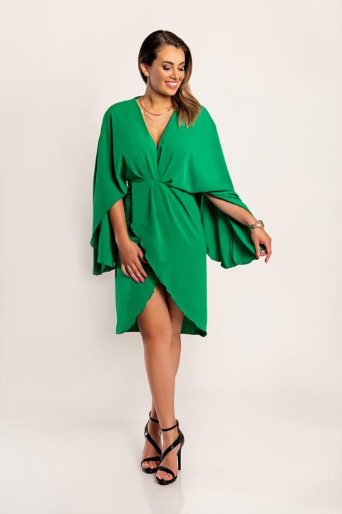 Κομψό μίνι φόρεμα με σκίσιμο Coccolia, πράσινο