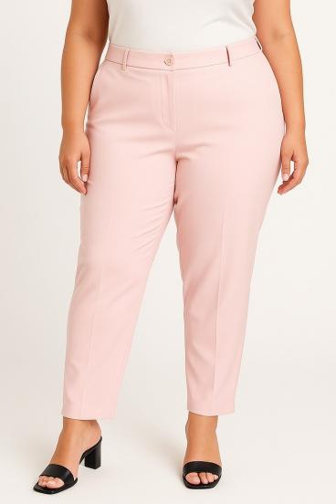 Παντελόνι plus size, ανοιχτό ροζ