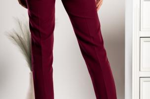 Κομψό μακρύ παντελόνι Tordina με ίσιο κόψιμο, μπορντό