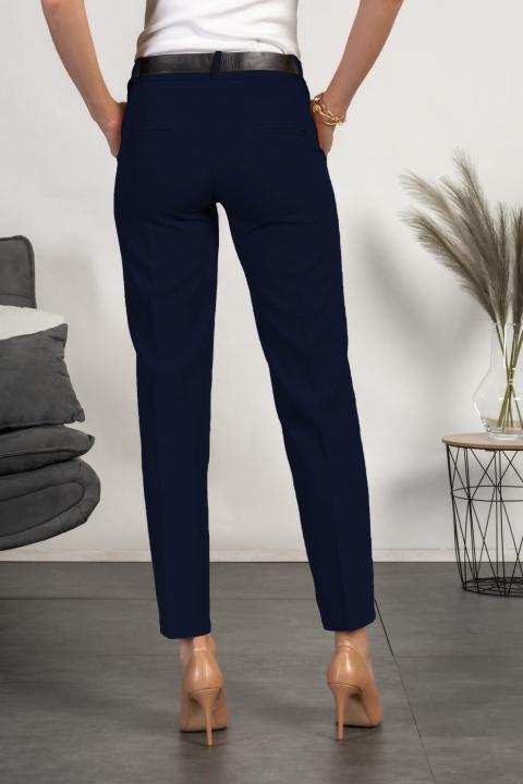 Κομψό μακρύ παντελόνι Tordina με ίσιο κόψιμο, σκούρο μπλε