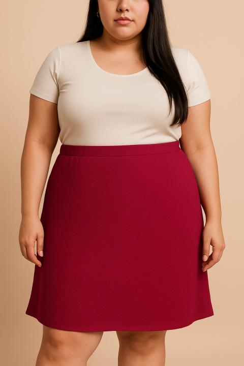 Φούστα plus size, μπορντό