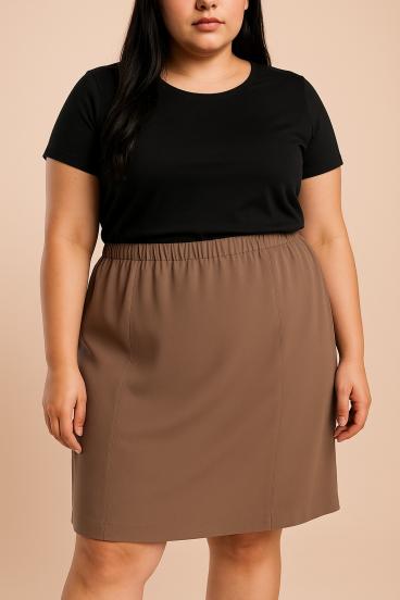 Φούστα plus size, καφέ