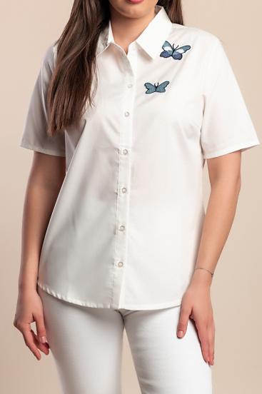 Πουκάμισο με κοντό μανίκι plus size, λευκό