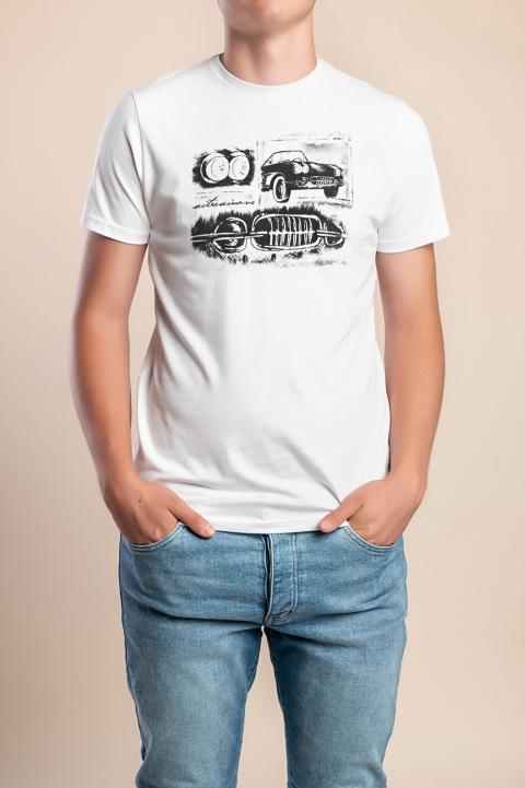 Ανδρικό βαμβακερό t-shirt, λευκό