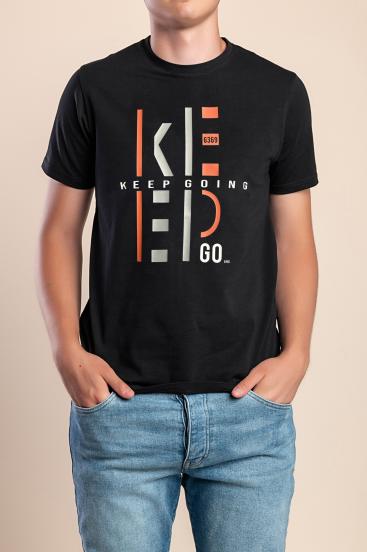 Ανδρικό βαμβακερό T-Shirt, Μαύρο