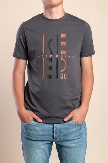 Ανδρικό βαμβακερό t-shirt, γκρι