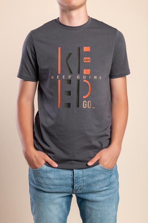 Ανδρικό βαμβακερό t-shirt, γκρι